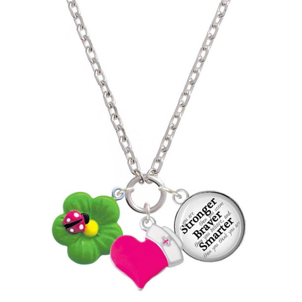 R401 Hot Pink Pearl Cage Necklace Daisy Flower Heart Locket Pendant Charms 